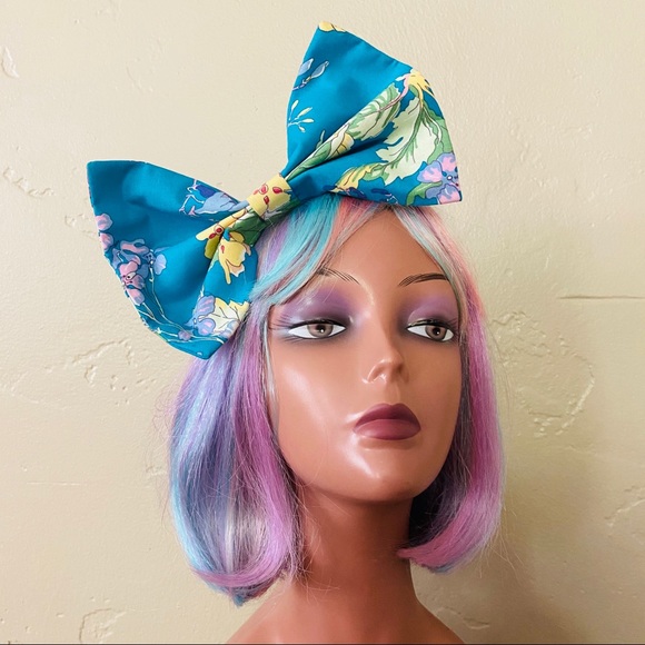 Vintage Laura Ashley Oversized Floral Hair Bow - Picture 1 of 8